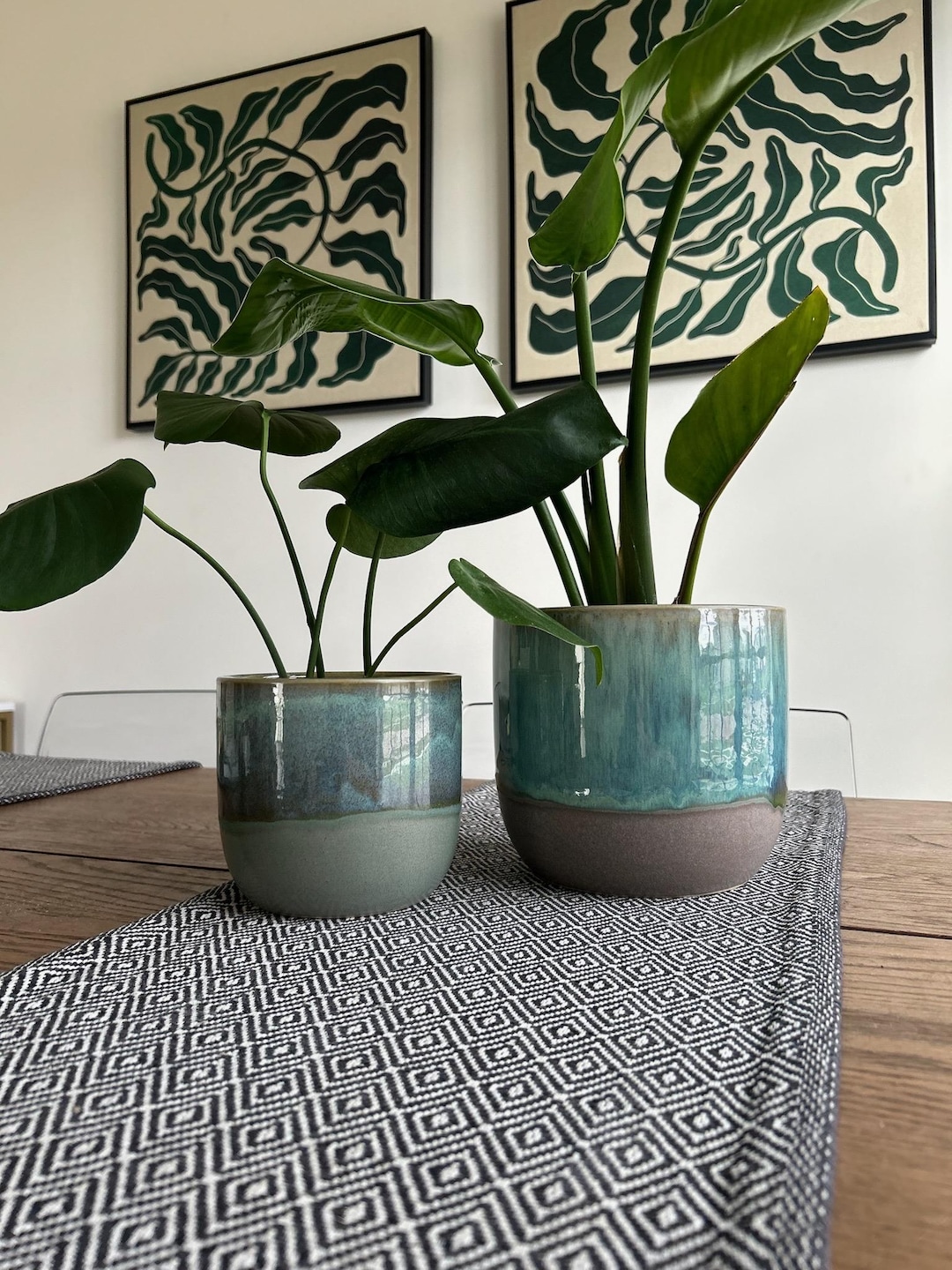 Sea Blue Ceramic Plant Pot - Small