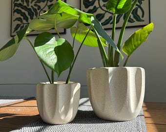 Off-White Speckled Ceramic Planter Pot - DSTUDIOhome modern collection/set of 2