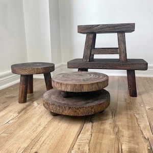 Real Wood Riser / Stand / Stool. Plant Stand. Rustic Wood.Plant Decoration Stand. Indoor Decor.Kitchen Decor. Plant Decor