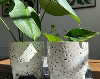 Vaso in ceramica Freckl: decorazione minimalista per piante da interno ed esterno