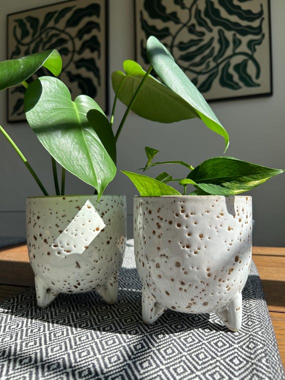 Sommerspross Keramik Pflanztopf: Minimalistische Pflanzendekoration fr  drinnen und drauen - Etsy.de