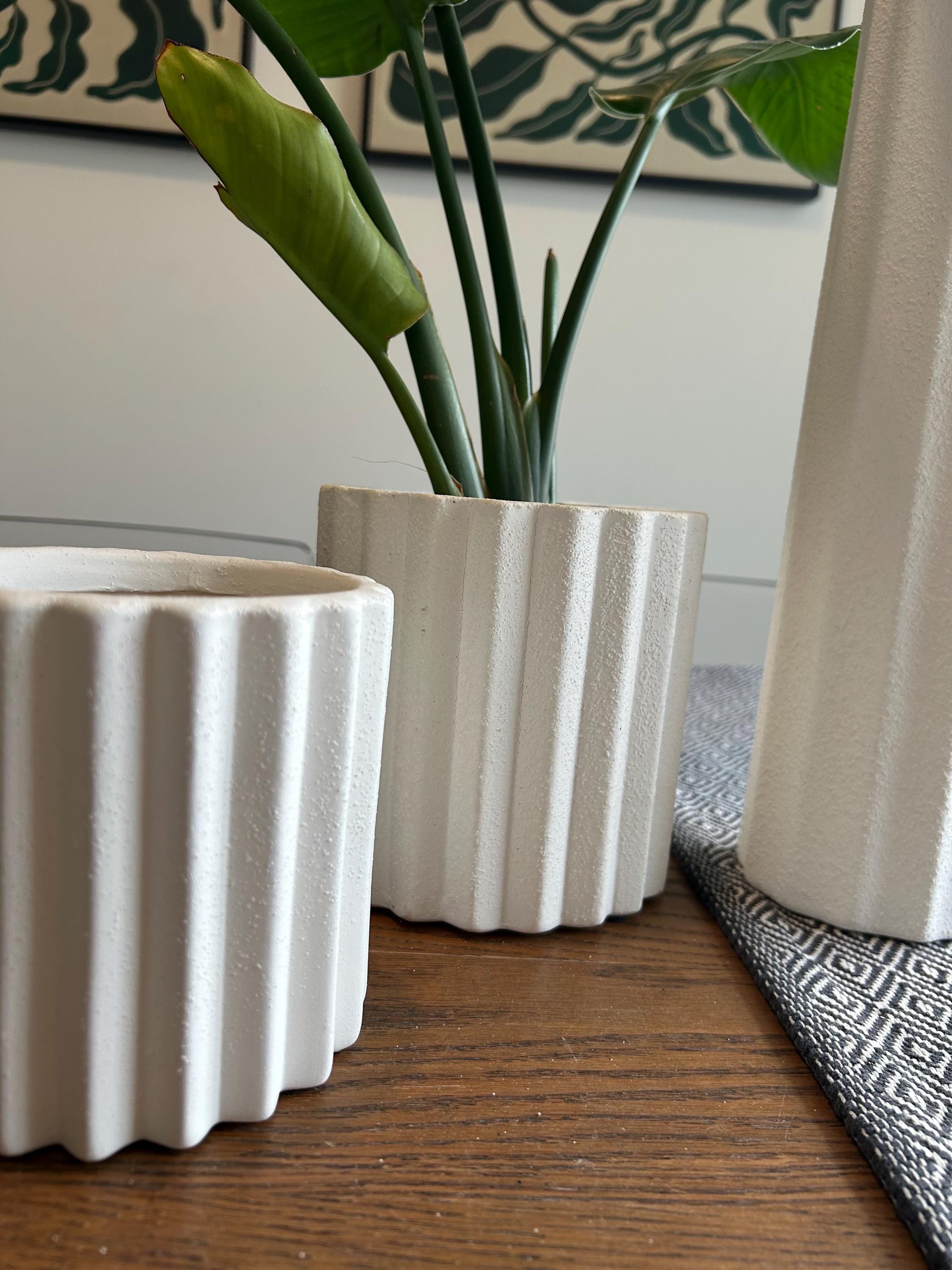 White Column Ceramic Planter: Modern Home Decor - Etsy