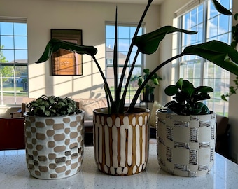 Sandy Ceramic Plant Pots: Minimalist Indoor Planter