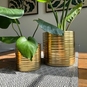 Gold Ceramic Plant Pot: Modern Indoor Planter, Luxury Home Decor/elegant and glorious decor/