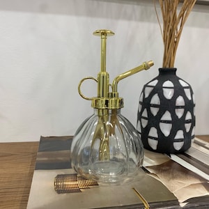 Glass Plant Mister: Gold Sprout Sprayer, Table Decor