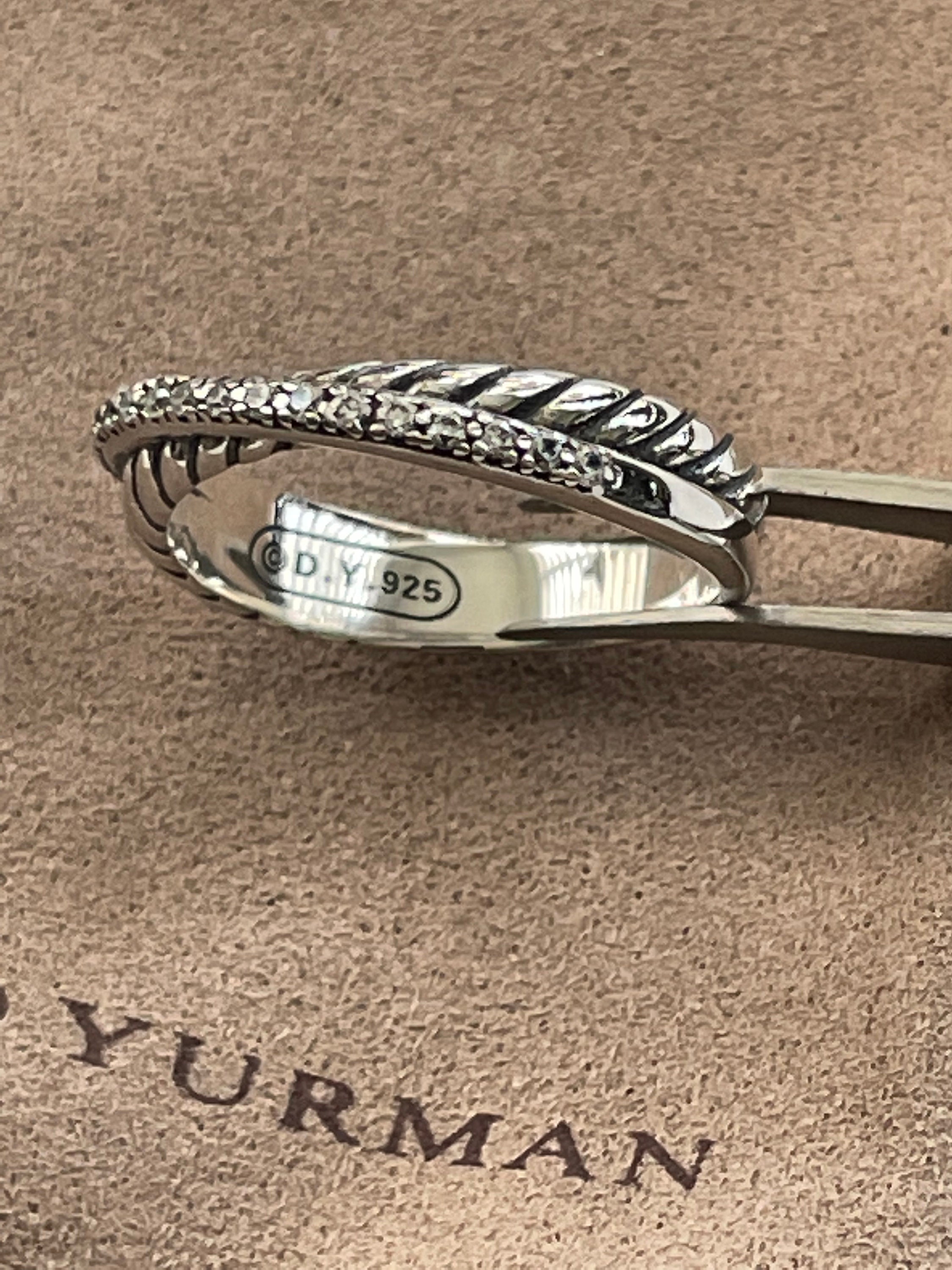 David Yurman Petite Pave Diamond Crossover Ring - Etsy