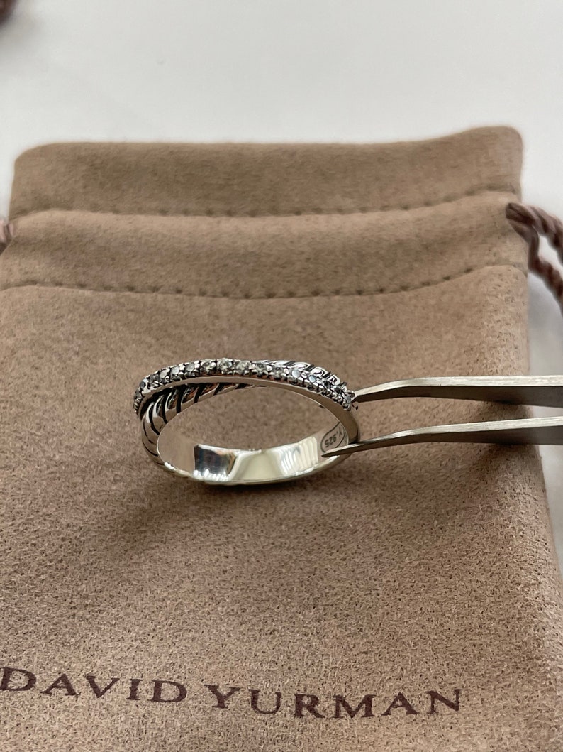 David Yurman Petite Pave Diamond Crossover Ring - Etsy