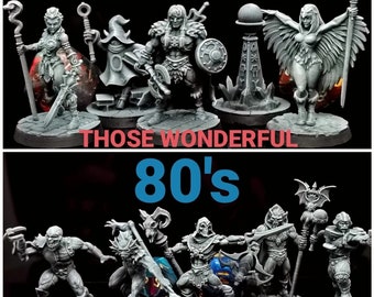 Those Wonderful 80's - RPG Miniatures UK - Ultra HD 4K - Tough Resin - D&D - Dungeons and Dragons Primed by Hand