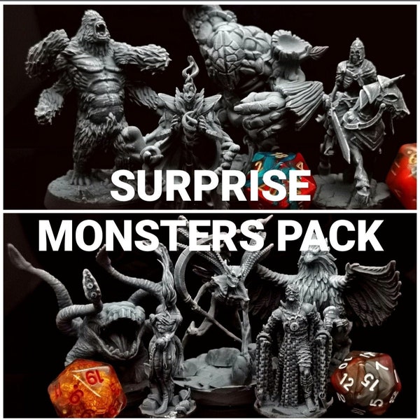 Surprise Monsters Pack - RPG Miniatures UK - 4K resolution / High Quality and Value - Highlighted by Hand - Next Day Dispatch