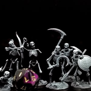 Skeletons - RPG  DnD Miniatures UK / Ultra HD 4K resolution Tough Resin / Extreme Detail / Easier to Paint