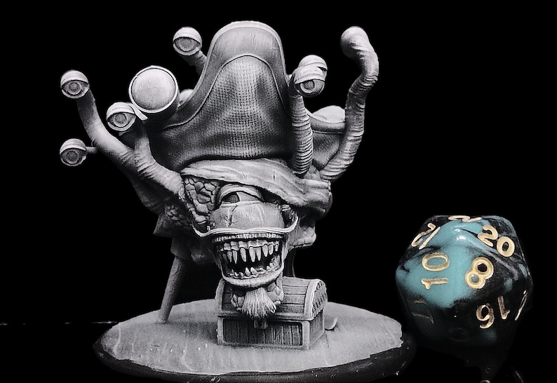 Black Eyes Beholder Pirate Ultra HD 4K Extreme Detailed and Easier to Paint / Perfect for Dungeons and Dragons Master of Miniatures image 1