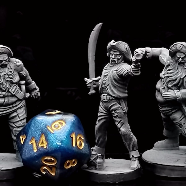 Pirate Brawlers - RPG Miniatures UK - Ultra HD 4K Auflösung Tough Resin - Von Hand hervorgehoben - Extreme Details - Einfacher zu bemalen