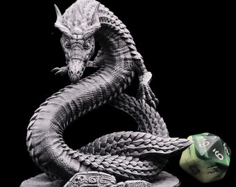 Kundalini Immortal Serpent - High Def RPG miniature / Perfect for Dugeons and Dragons / Highlighted for Extreme Detail and Easier Painting
