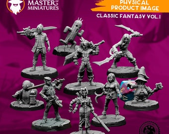 Classic Fantasy Miniatures Vol.1 - RPG Miniatures UK - Ultra HD 4K - Highlighted by Hand / Extreme Detail