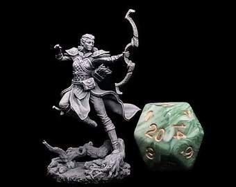 Alavara Zinbella, Elf Archer 3D print Miniature High Resolution | Highlighted by Hand | Perfect for Speed  Contrast Paint / RPG D&D Tabletop