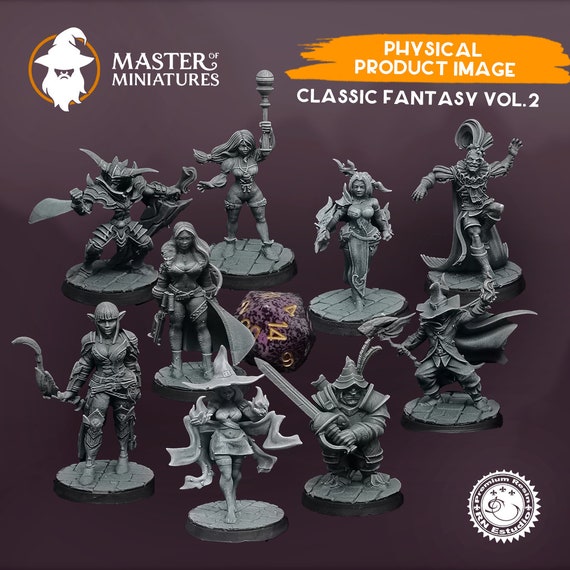 Classic Fantasy Miniatures Vol.2 RPG Miniatures UK Ultra HD 4K Highlighted  by Hand / Extreme Detail -  Sweden