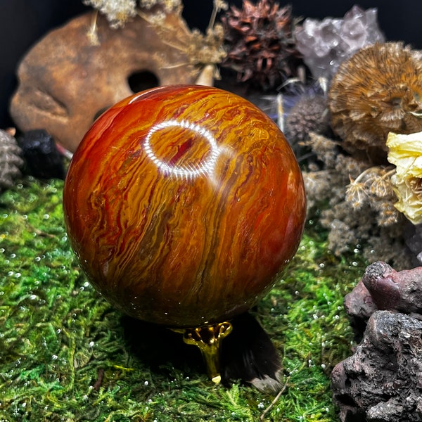 Fiery Ocean Jasper Sphere