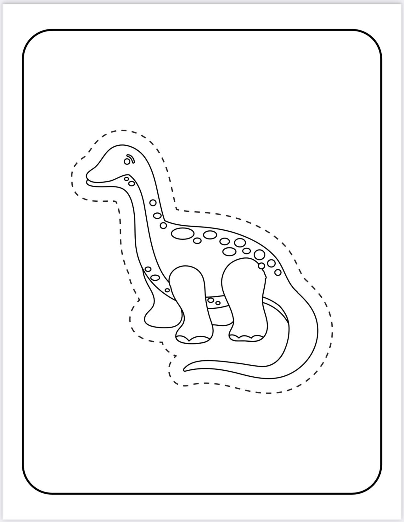 Childrens Dinosaur Coloring &amp; Cutout | Etsy