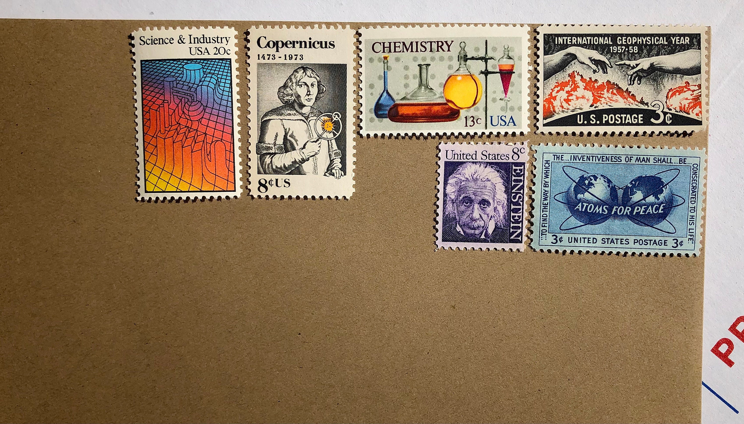 Science Vintage Postage stamps. The greatest achievements and Etsy