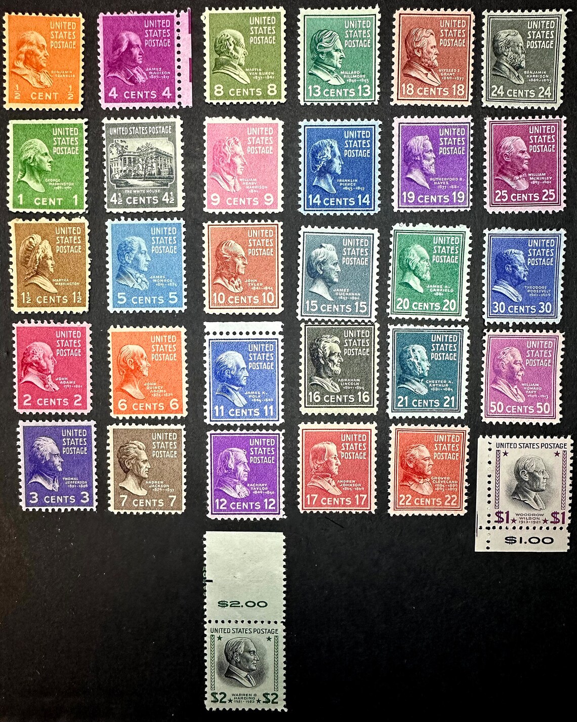 STAMP COLLECTOR'S Dream, Vintage 1938 PRESIDENTIAL Issue nearly