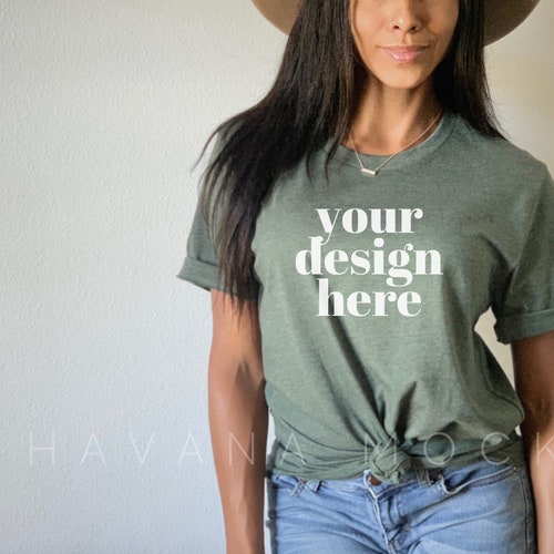 Bella Canvas 3001 Mockup Bella Canvas Heather Olive T Shirt - Etsy