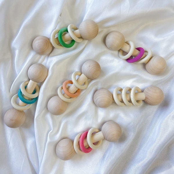 Wooden Baby Rattle - Baby Gifts for New Baby