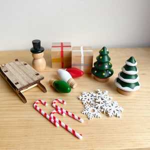 Winter Sensory Play Kit - Christmas Invitation to Play - Wooden Loose Parts