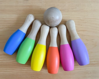 Holz Bowling Set für Kinder - Montessori Kleinkind-Spiel