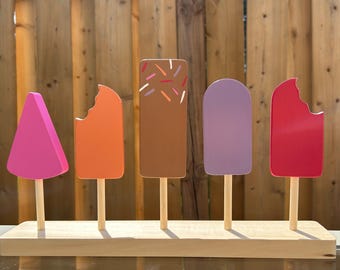 Juguete de paleta de madera - Comida de juego de simulación - Helado de madera