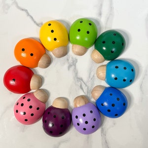 Wooden Lady Bugs - Counting Lady Bugs - Loose Parts Play