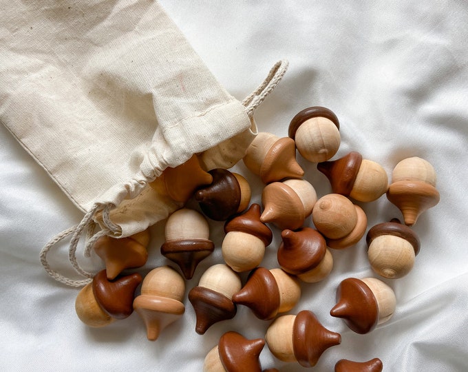 Wooden Counting Acorn Set - Educational Preschool Learning Toy