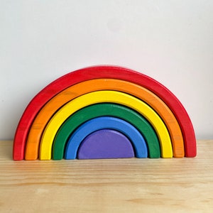 Colorful Wooden Toy Stacker - Rainbow Stacker