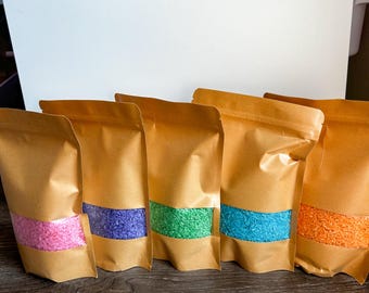 Relleno para recipientes sensoriales: Base de arroz sensorial arcoíris