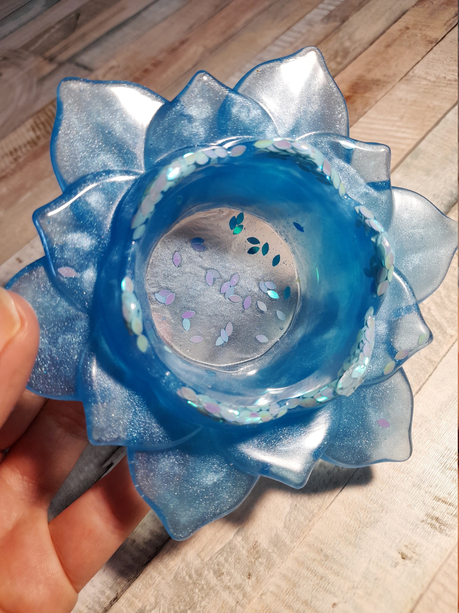 Resin Lotus Flower Tealight Holder Etsy UK