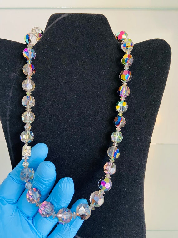 Vintage Shiny Glittery Glass Bead Necklace - image 5