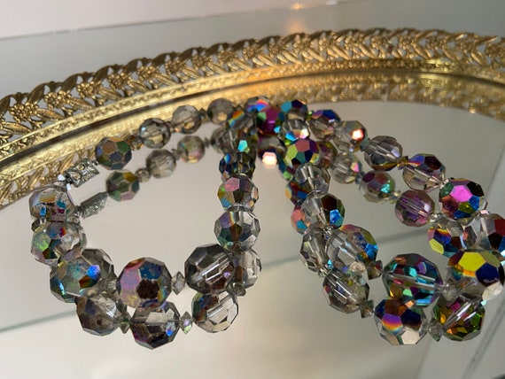 Vintage Shiny Glittery Glass Bead Necklace - image 6