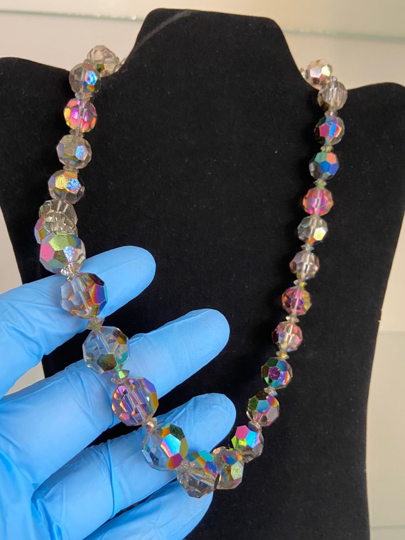 Vintage Shiny Glittery Glass Bead Necklace - image 2