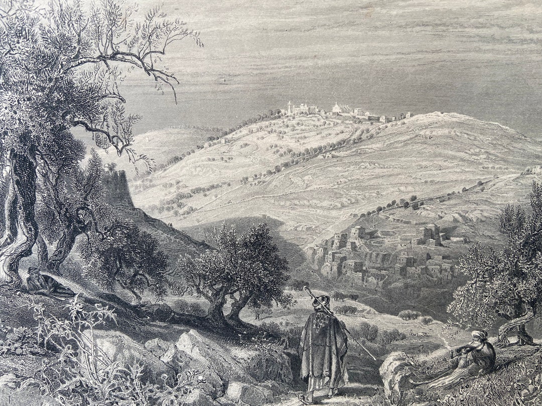 The Mount of Olives From Mount Zion by Harry Fenn Circa 1880 Etsy