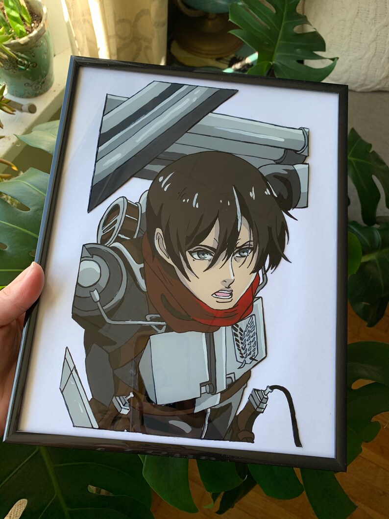 Attack on Titan Mikasa Ackerman Glass Painting Etsy