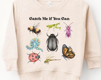 Retro Bugs Toddler Sweatshirt - Cute Entomology Children's Clothing - Future Entomologist - Boho Natural Kids & Youth Shirts