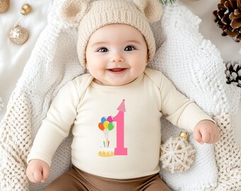 First Birthday Toddler Sweatshirt Vintage One Year Old Birthday Pullover Crewneck Unisex Natural Toddler Tee Shirt