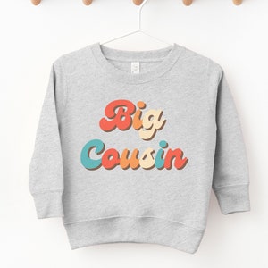 Big Cousin Toddler Shirt - Retro Boys Shirt - Matching Cousin Natural Toddler Tee