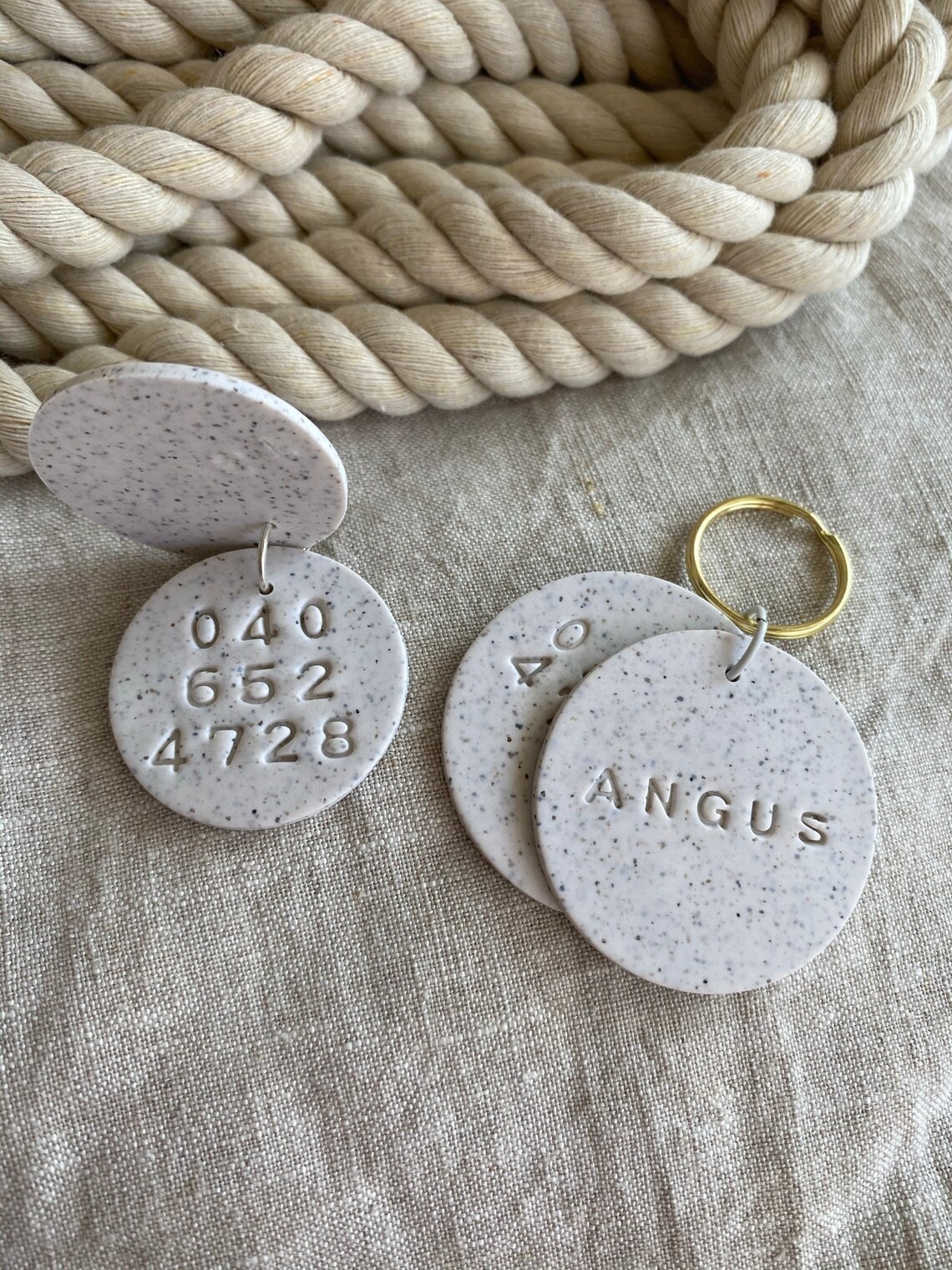 Polymer Clay Dog Tag Dual Round Tag in Oreo Etsy