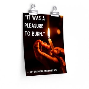 Fahrenheit 451 by Ray Bradbury Premium Matte vertical poster