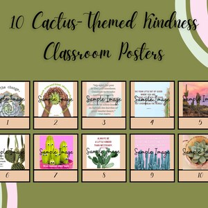 10 Cactus-Themed Digital Download Kindness Classroom Posters