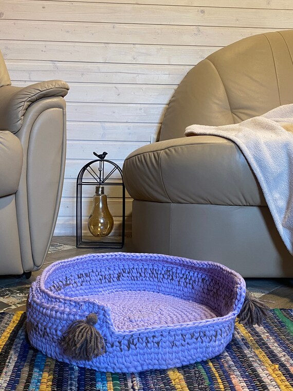 OPTIMAL Cat Dog Basket House Bed Made of Cotton Etsy