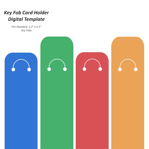 Keyring Fob Display Card SVG Template, Keychain Key Ring Wristlet Card Holder Digital Download