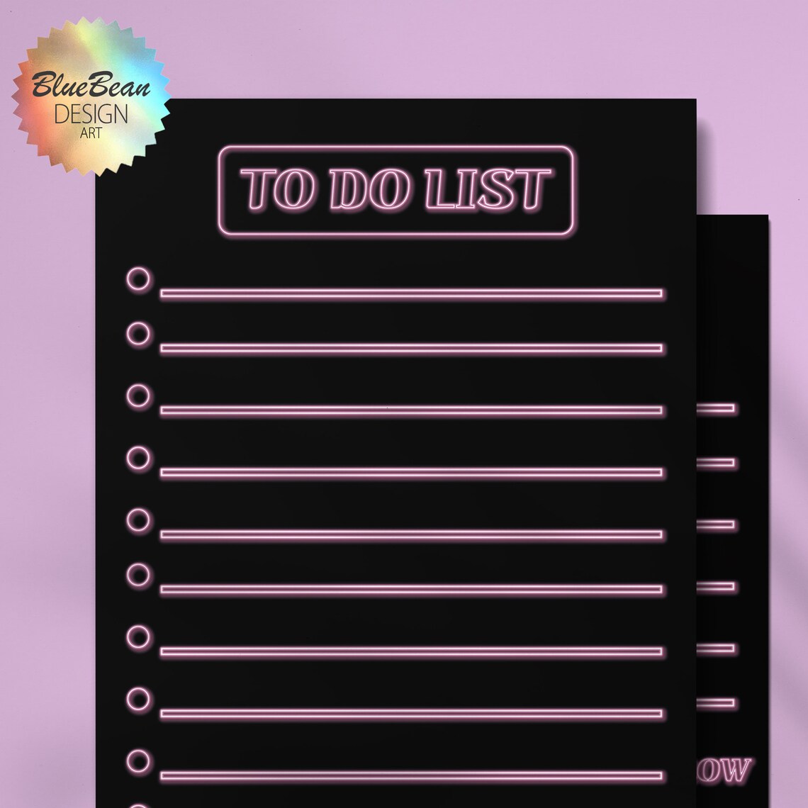 To Do List Printable Neon Sign design Planner Template | Etsy