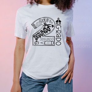 Segunda série escolar - Grados de Escuela Segundo, SVG de Escuela, PNG de Escuela, Camisa Latina, Camisa Latina, PreK, Escuela, Escola, Maestra