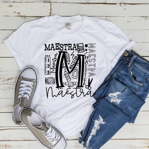 Maestra SVG | Teacher Shirts | Teacher Appreciation | Maestra Shirts | Latina Shirts | Teacher Gifts | Cricut SVG | School Supplies Shirt